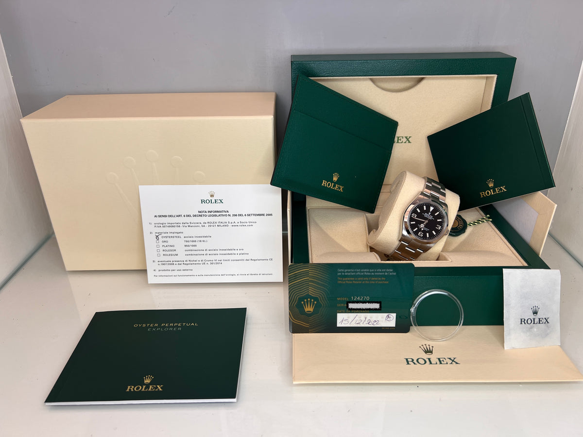 Rolex Explorer I 124270 2022 full set