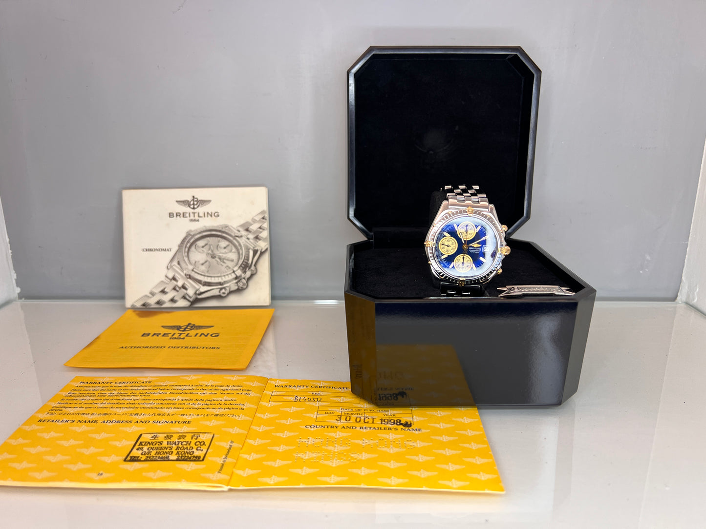 Breitling Chronomat B13050 blu full set