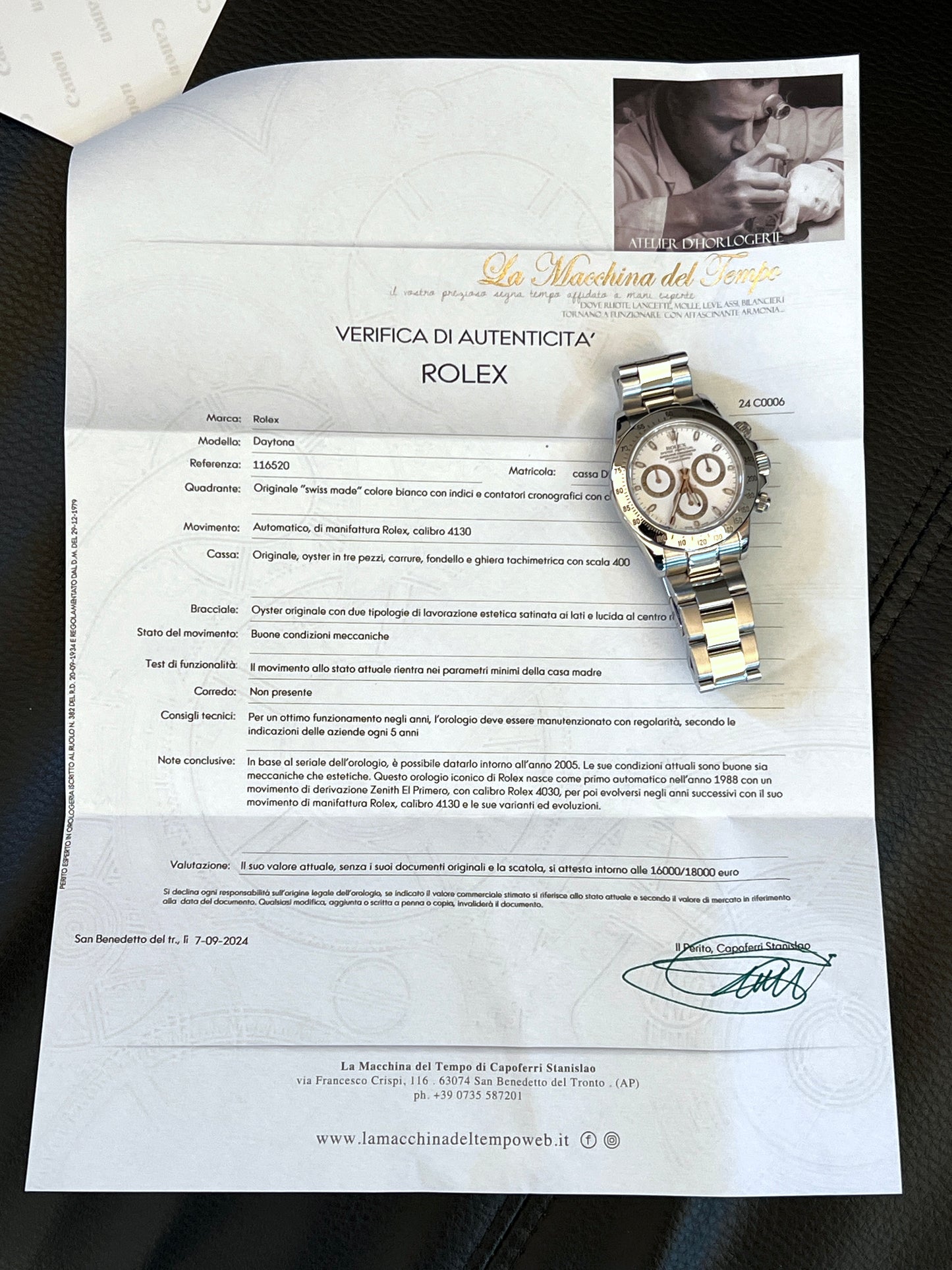 Rolex Daytona 116520 bianco 2005